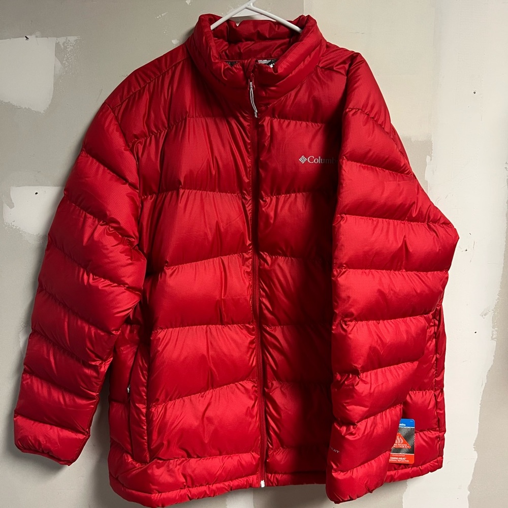 Columbia MENS XXL omni heat red puffer jacket NWT